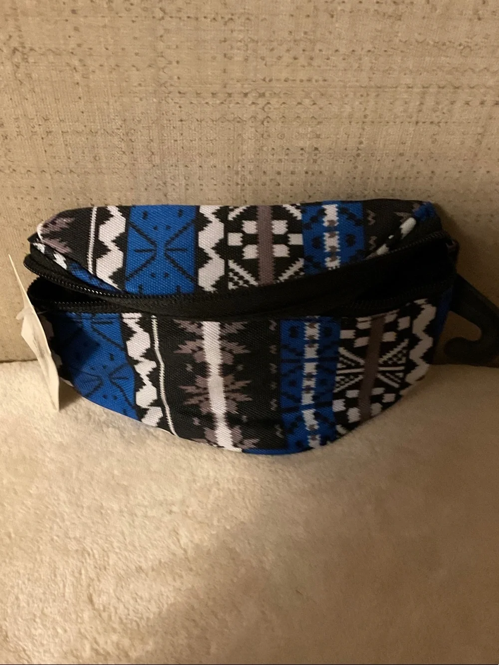 Kids Patterned Blue and Black Waist Bag